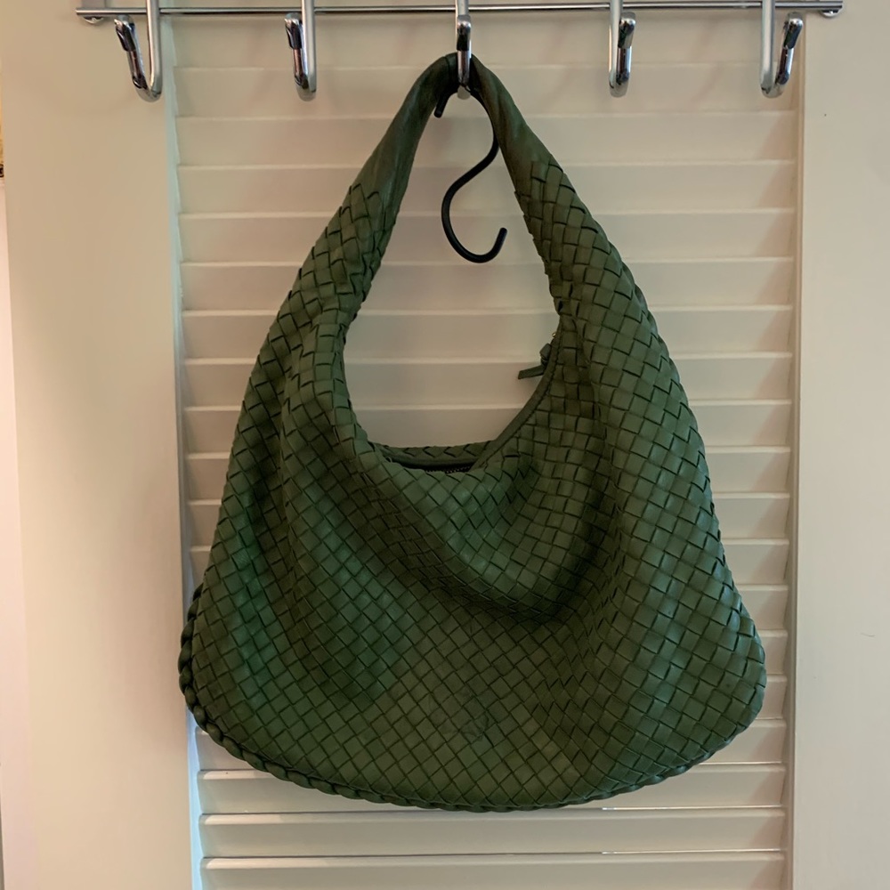 Bottega Veneta green woven bag